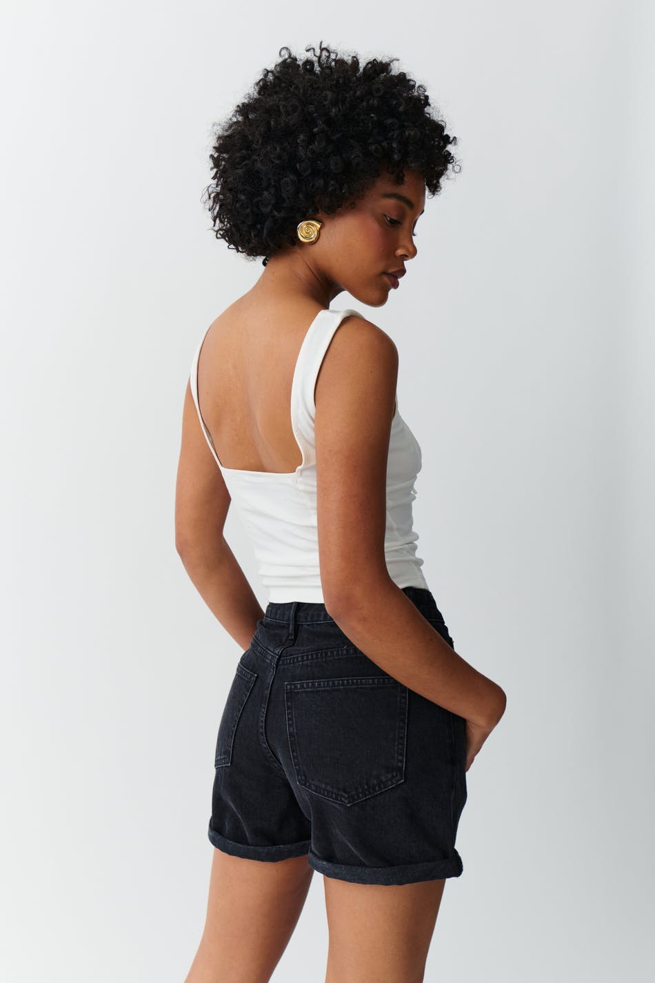 High waist denim shorts