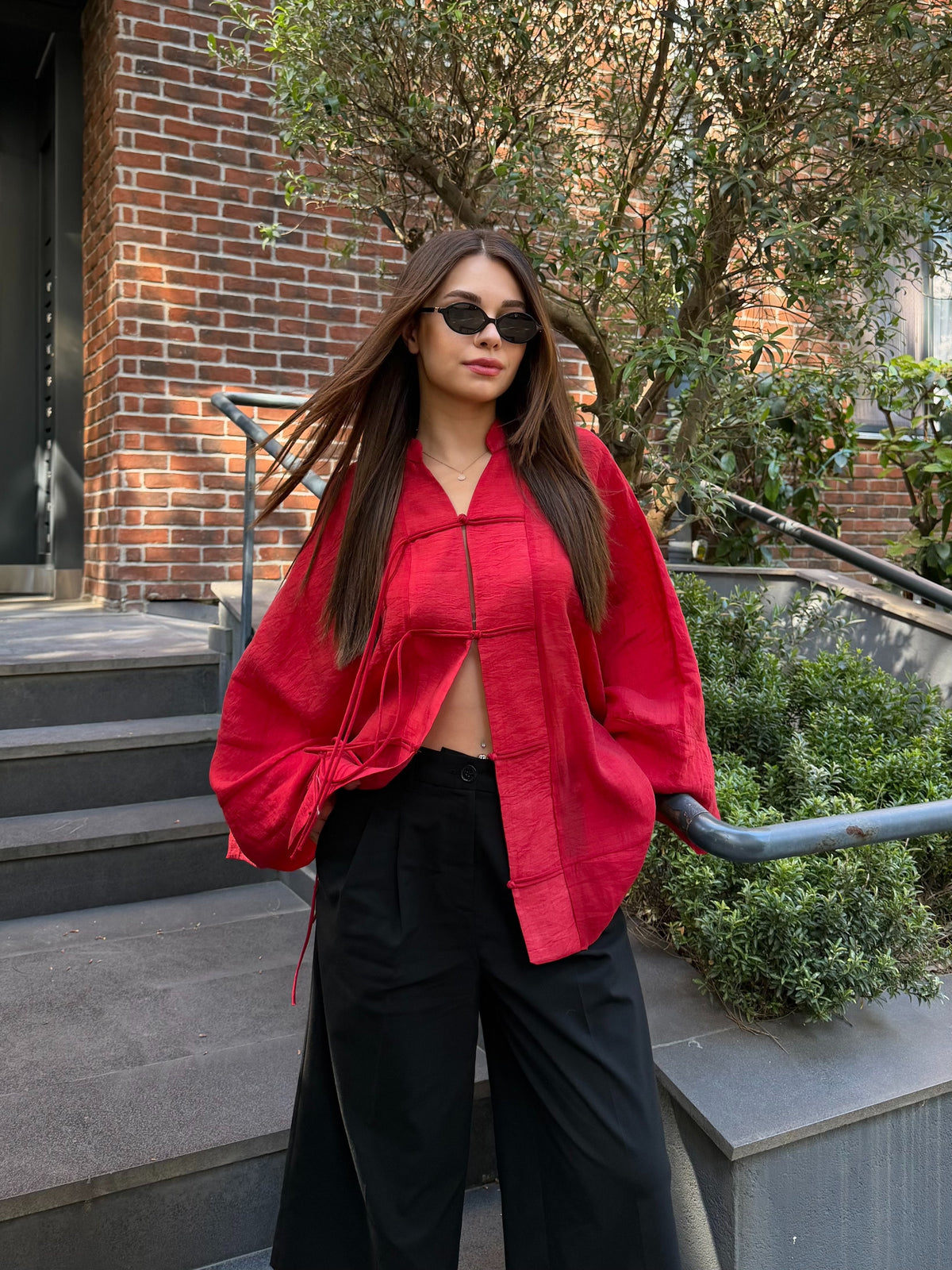 Diana Tricot Semi-Sheer Kimono Shirt