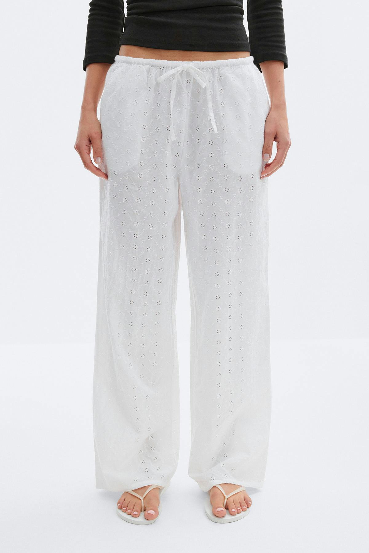 Broderie anglaise trousers