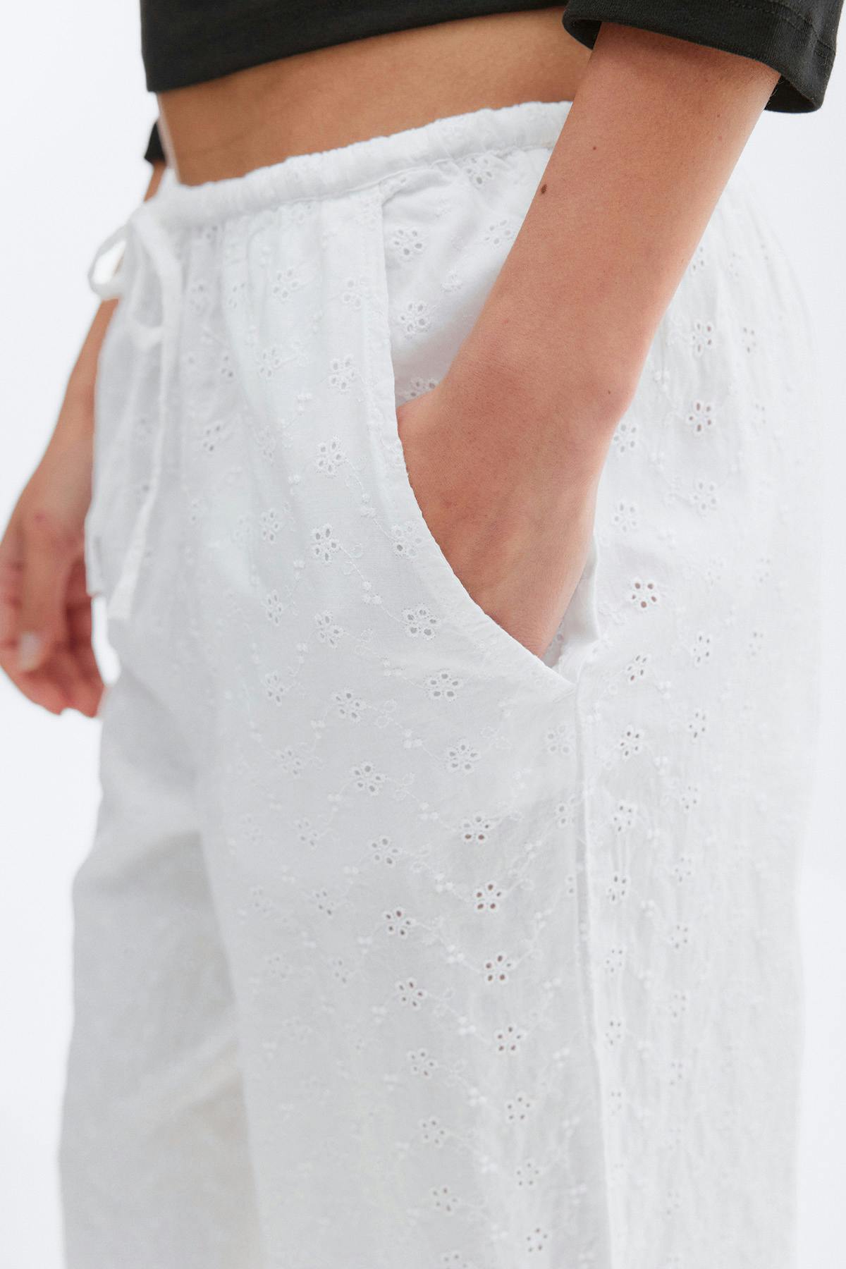Broderie anglaise trousers
