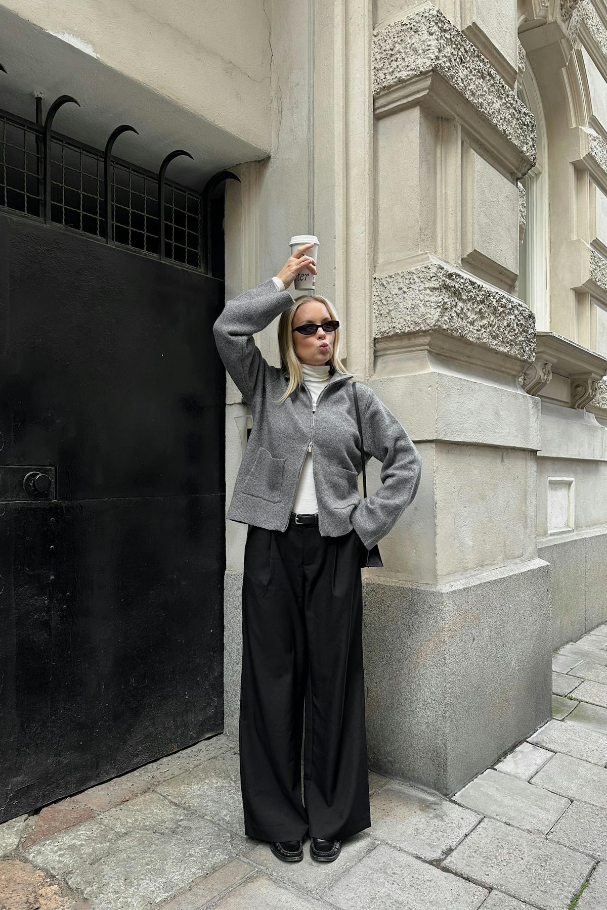 Tall wide pleated trousers