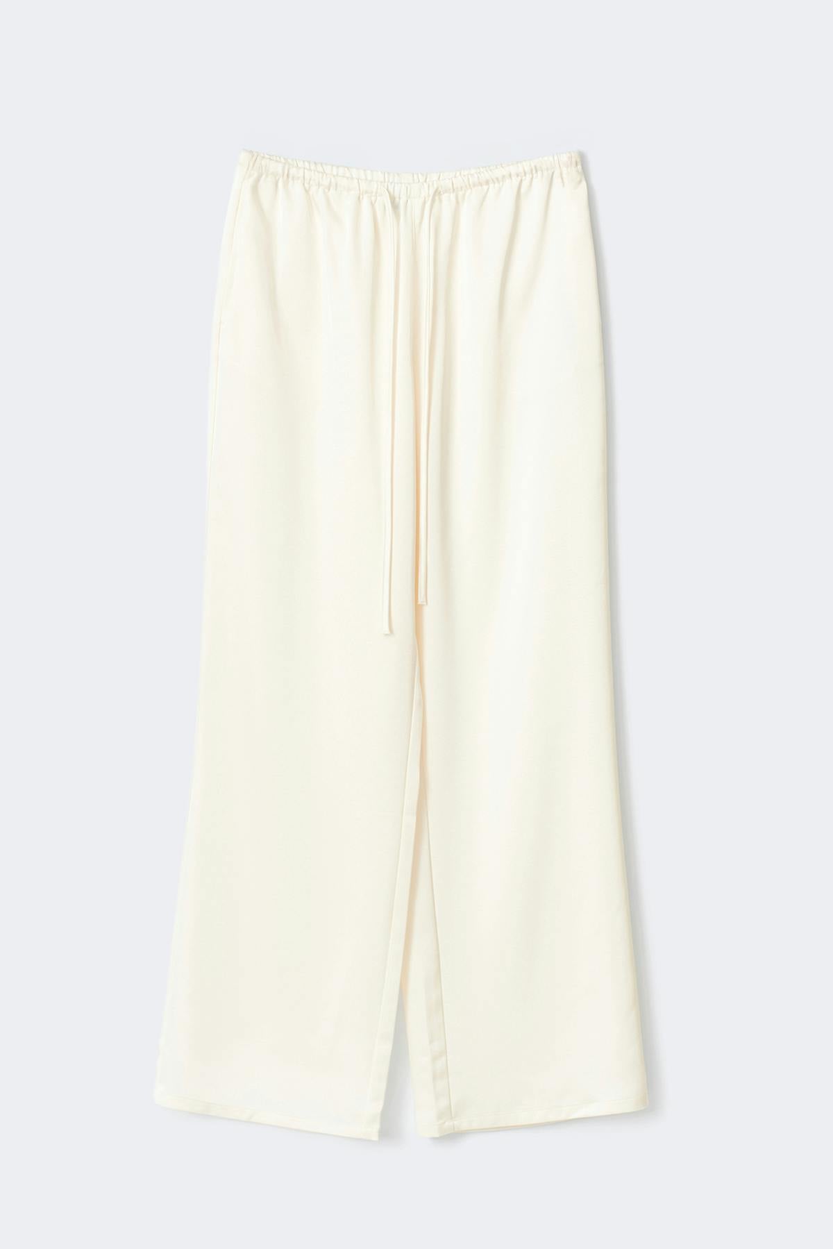 Drawstring satin trousers
