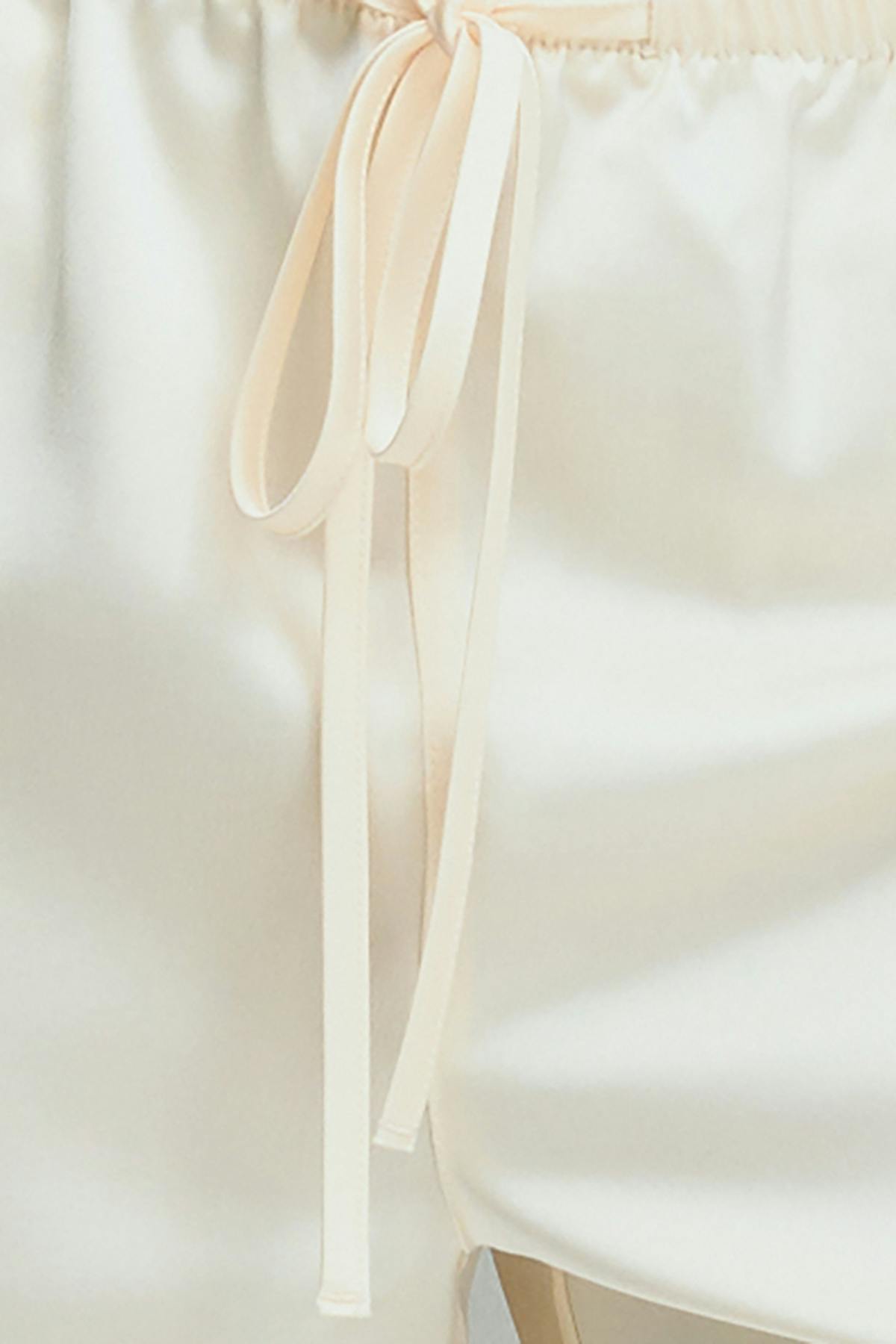Drawstring satin trousers