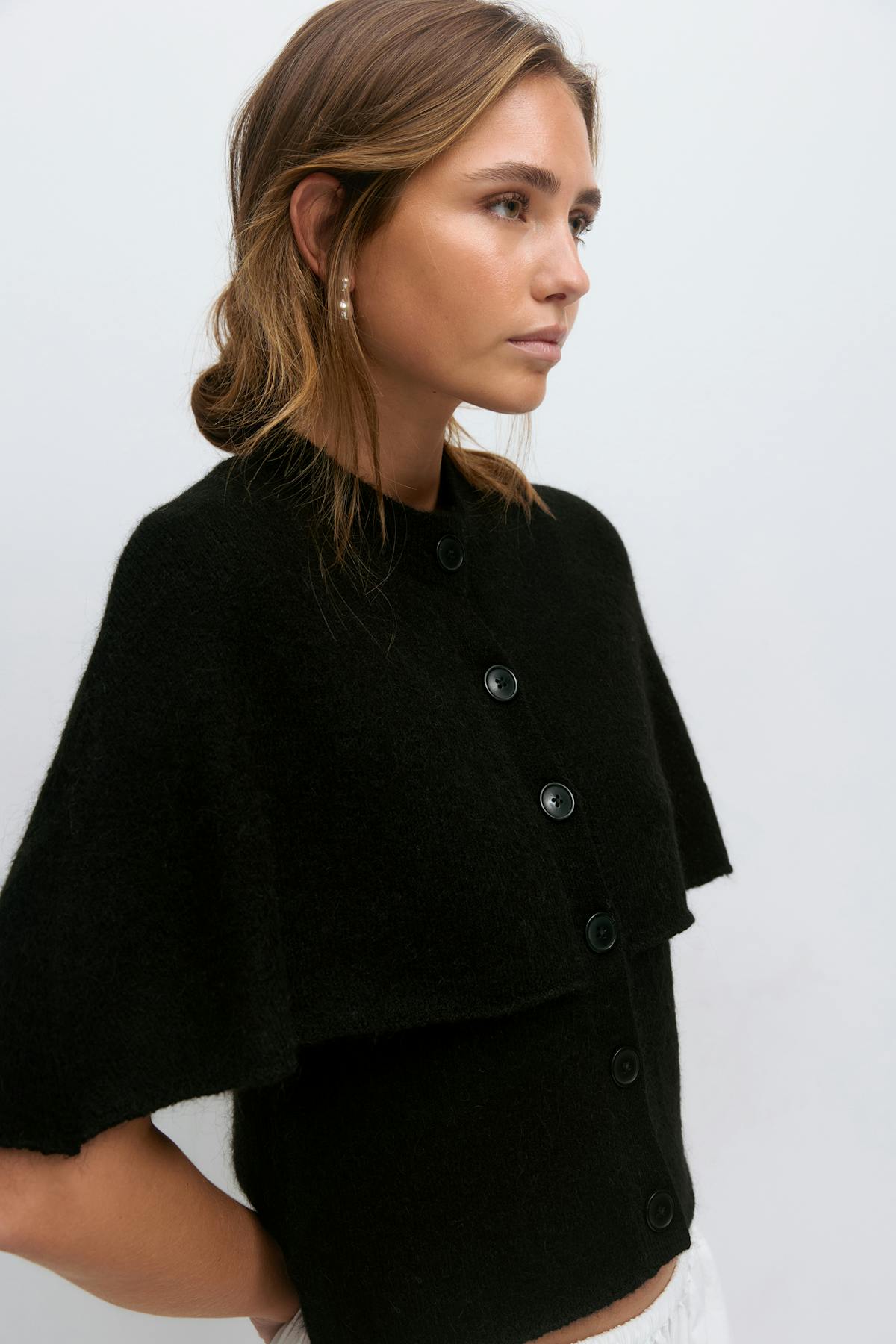 Knitted cape cardigan