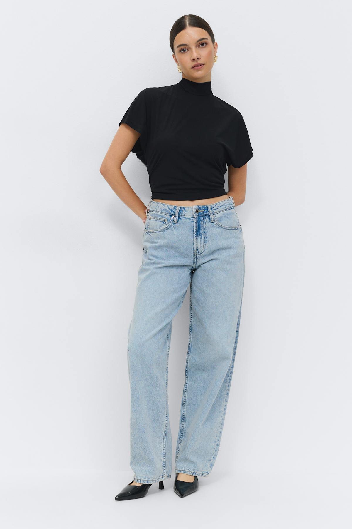 Baggy-crush jeans