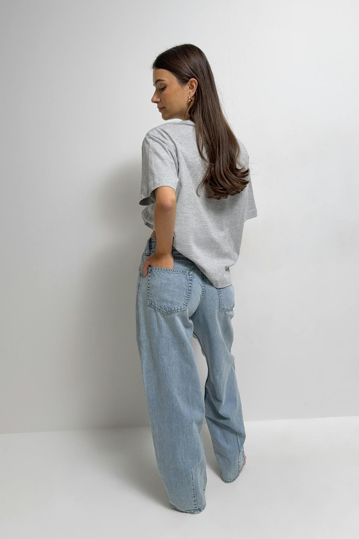 Baggy-crush jeans