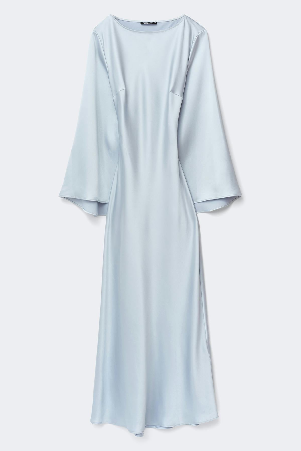 Satin wide sleeve maxi dress