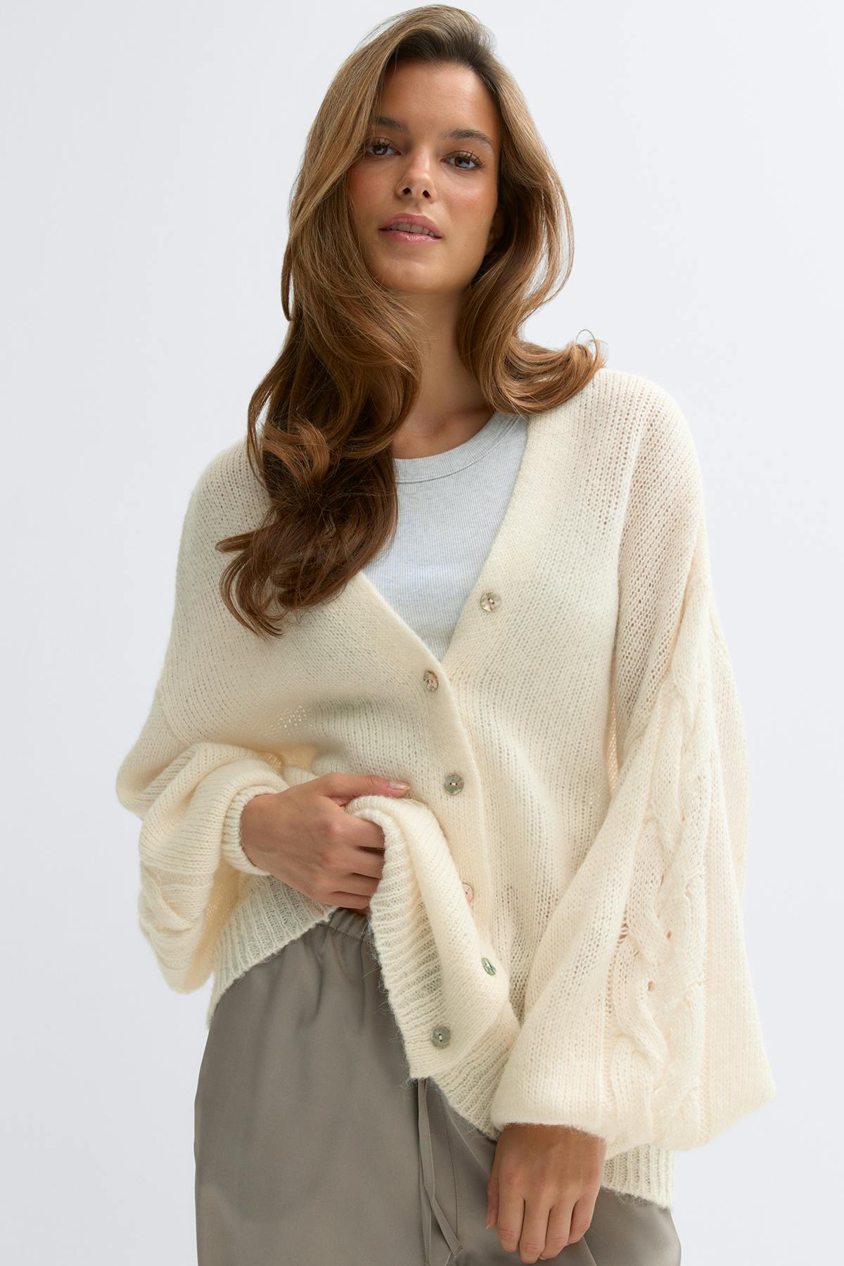 Chunky knitted cardigan