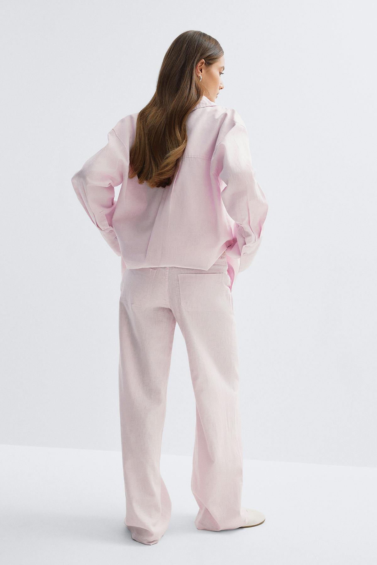 Linen blend trousers