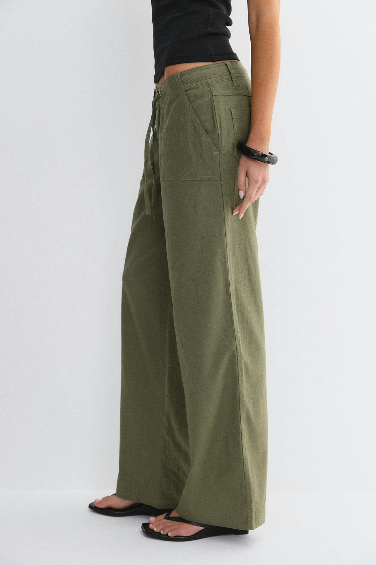 Linen blend trousers