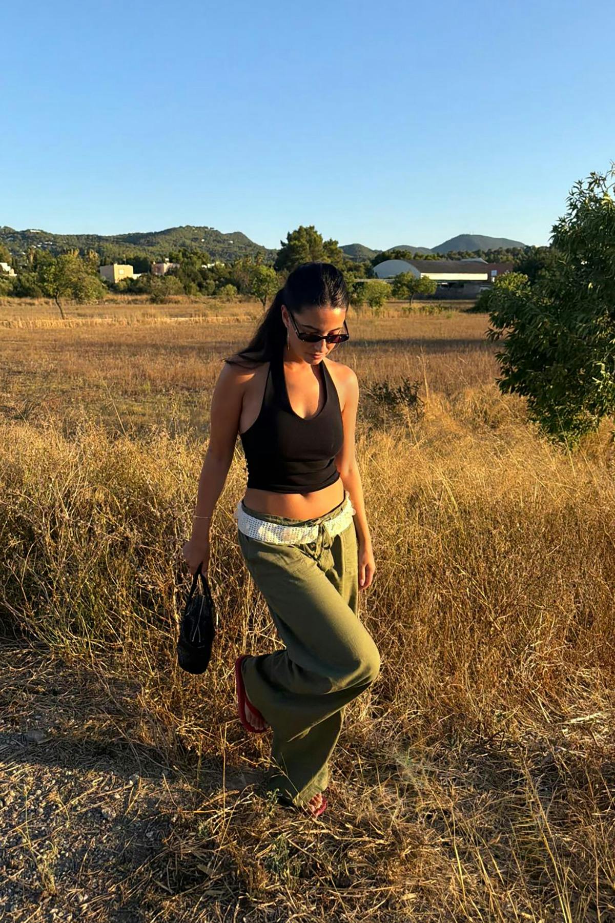 Linen blend trousers