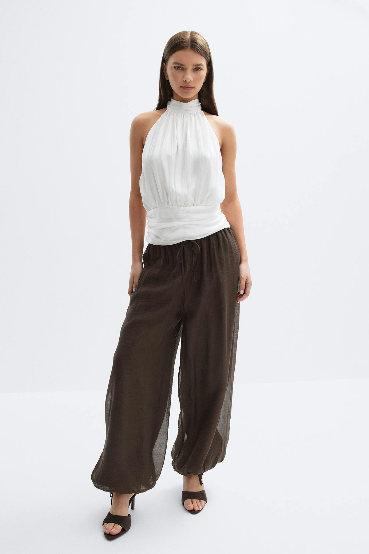 Sheer balloon trousers
