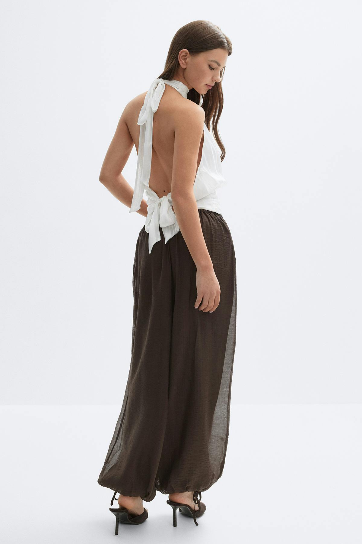 Sheer balloon trousers