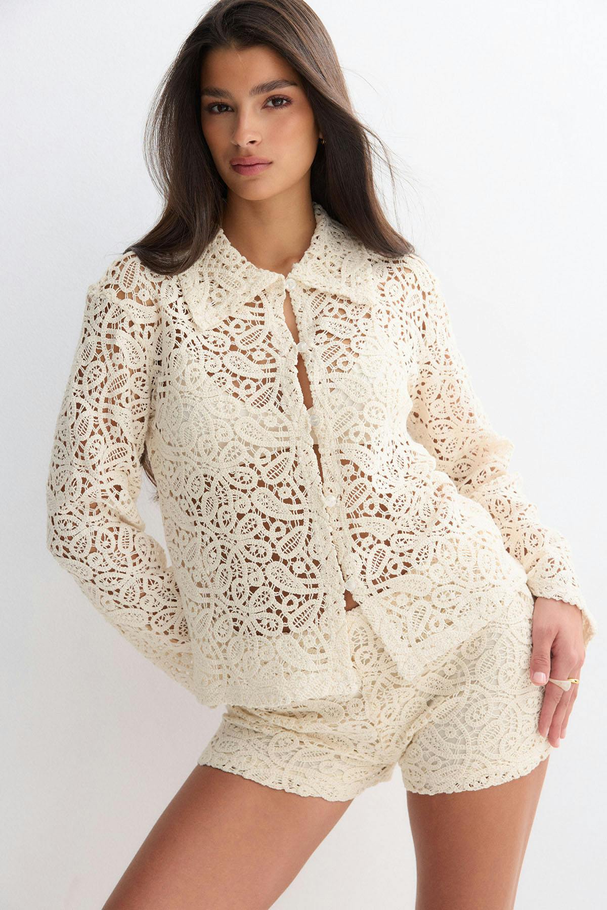Knitted crochet shirt