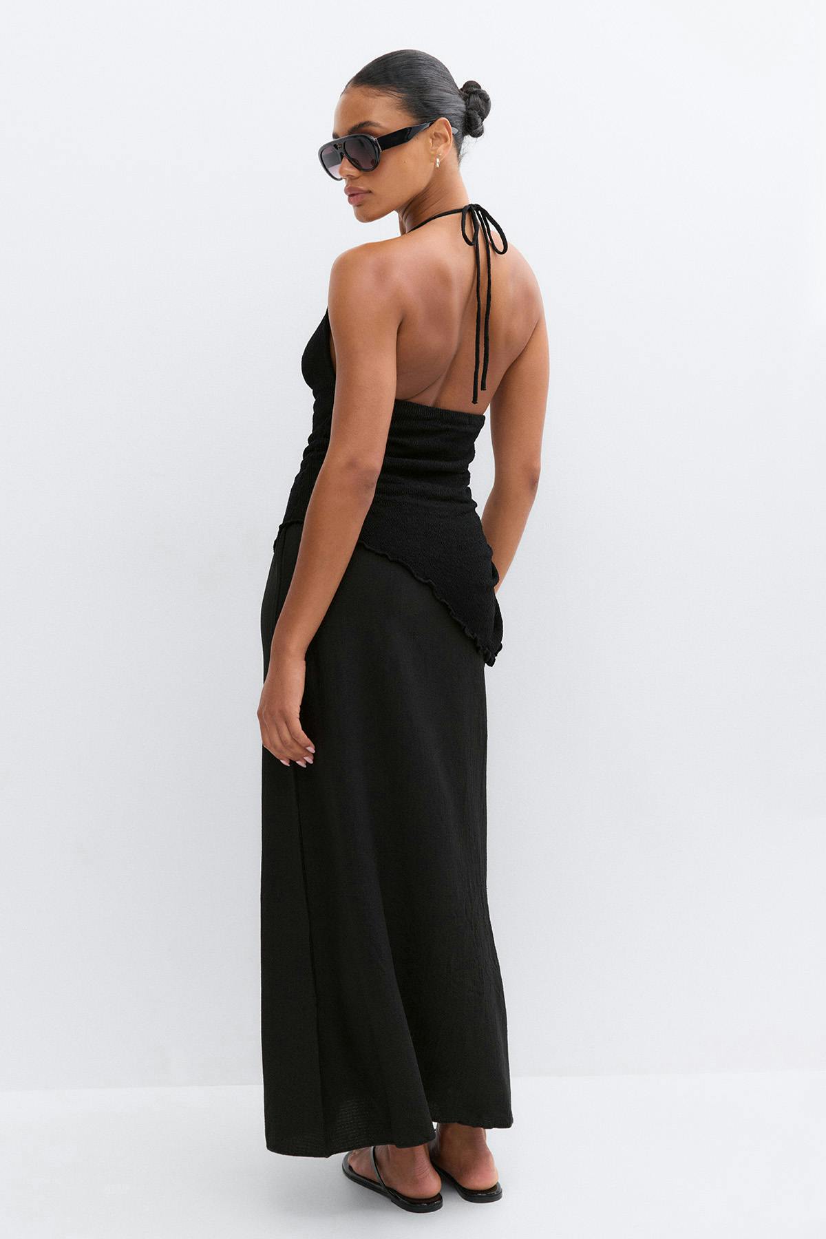 Halterneck knitted dress