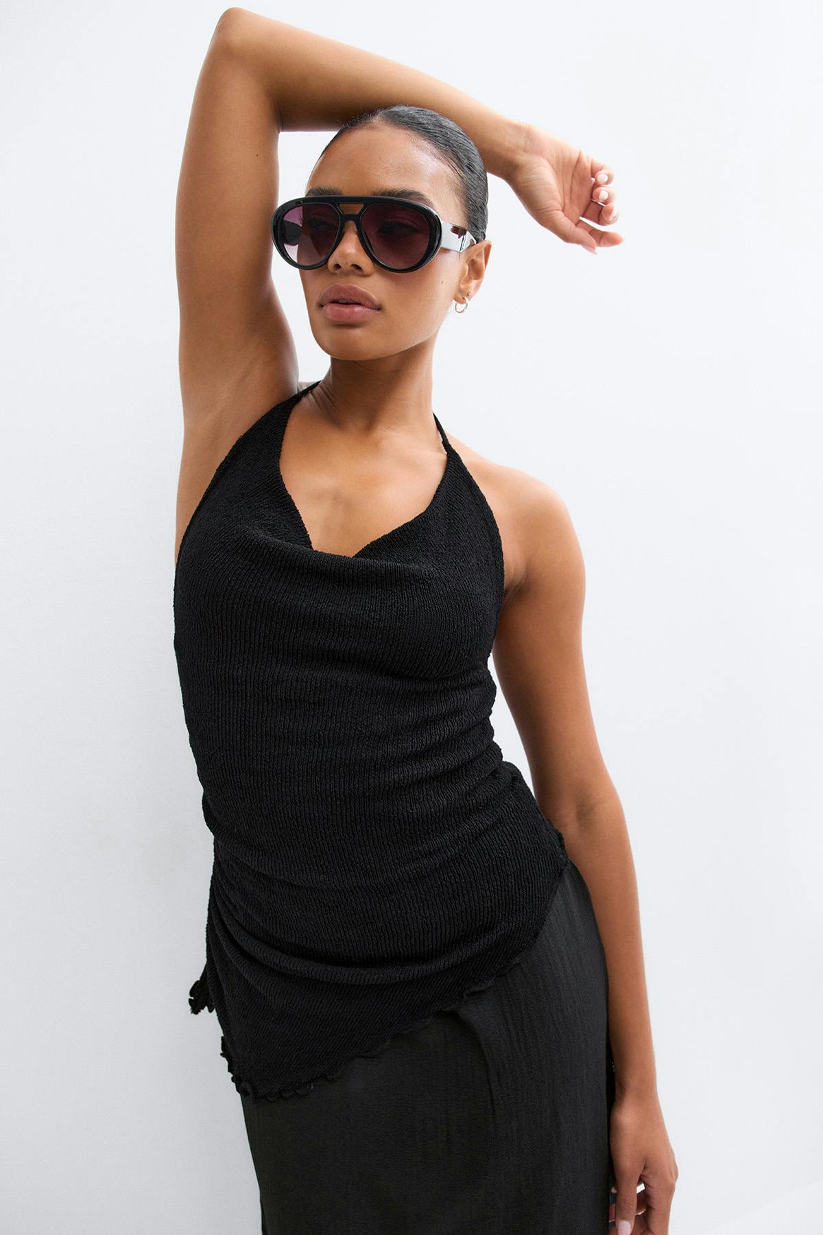 Halterneck knitted dress
