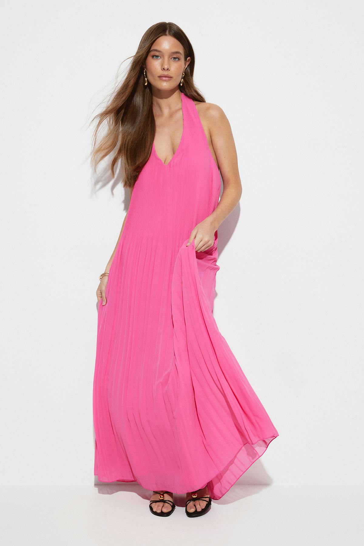 Pleated maxi dress
