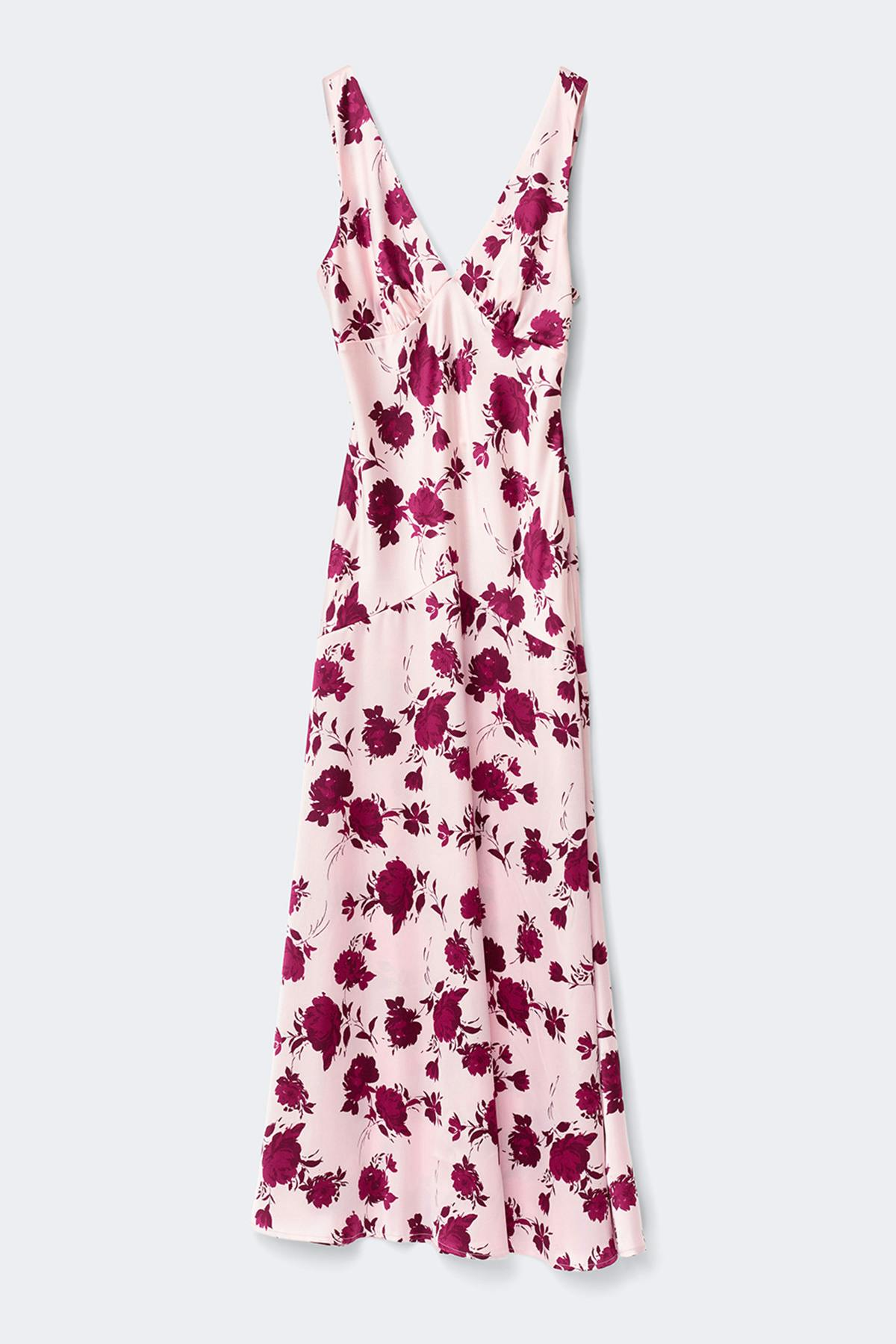 Sleeveless satin maxi dress