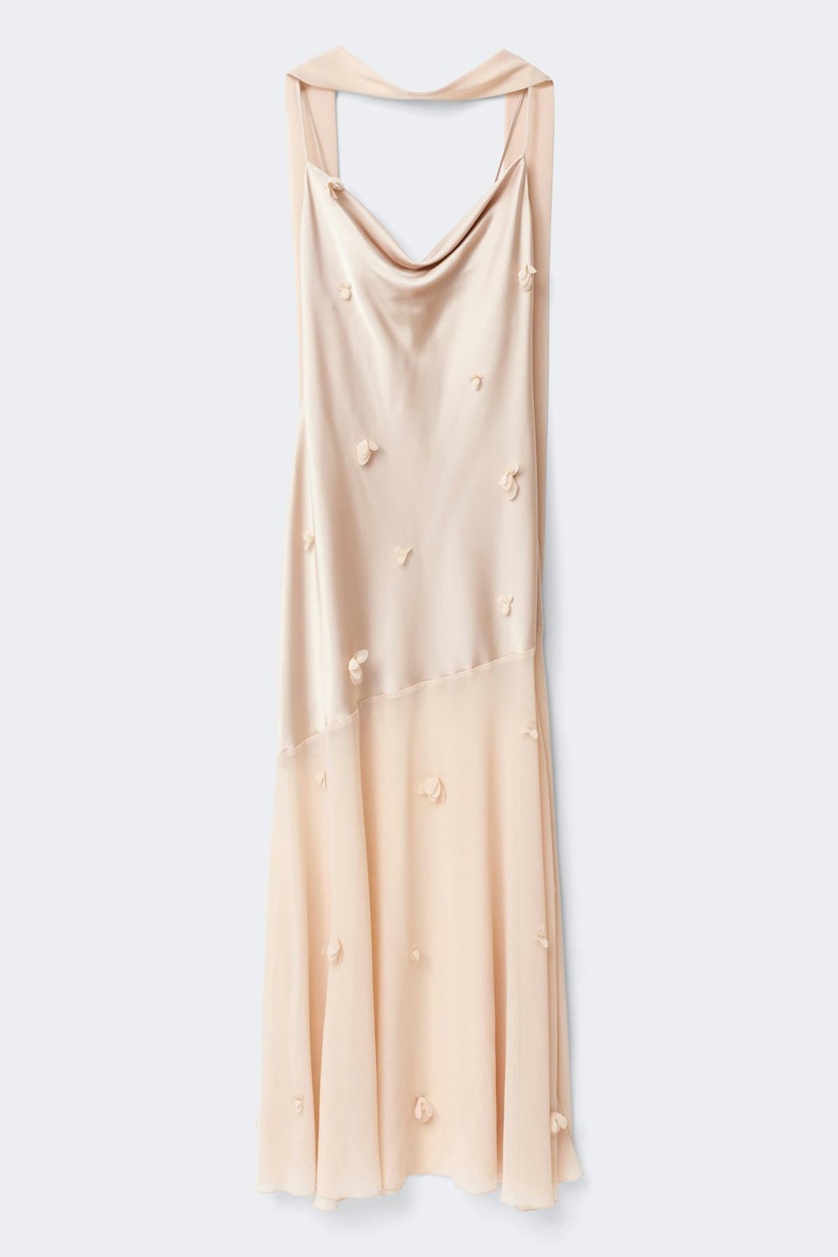Floral maxi cowlneck dress