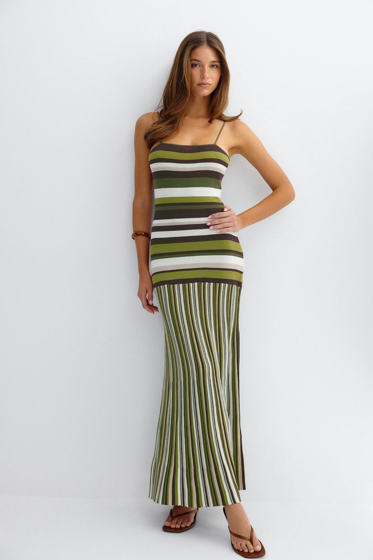 Multistripe knitted dress