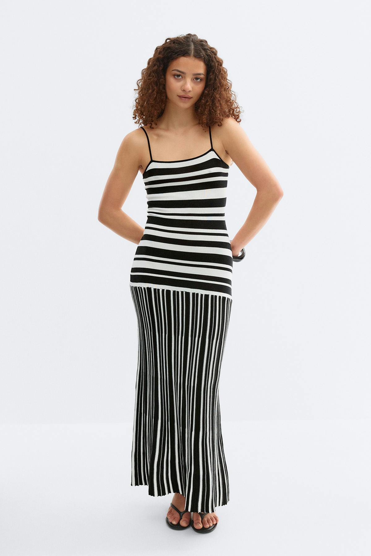 Multistripe knitted dress