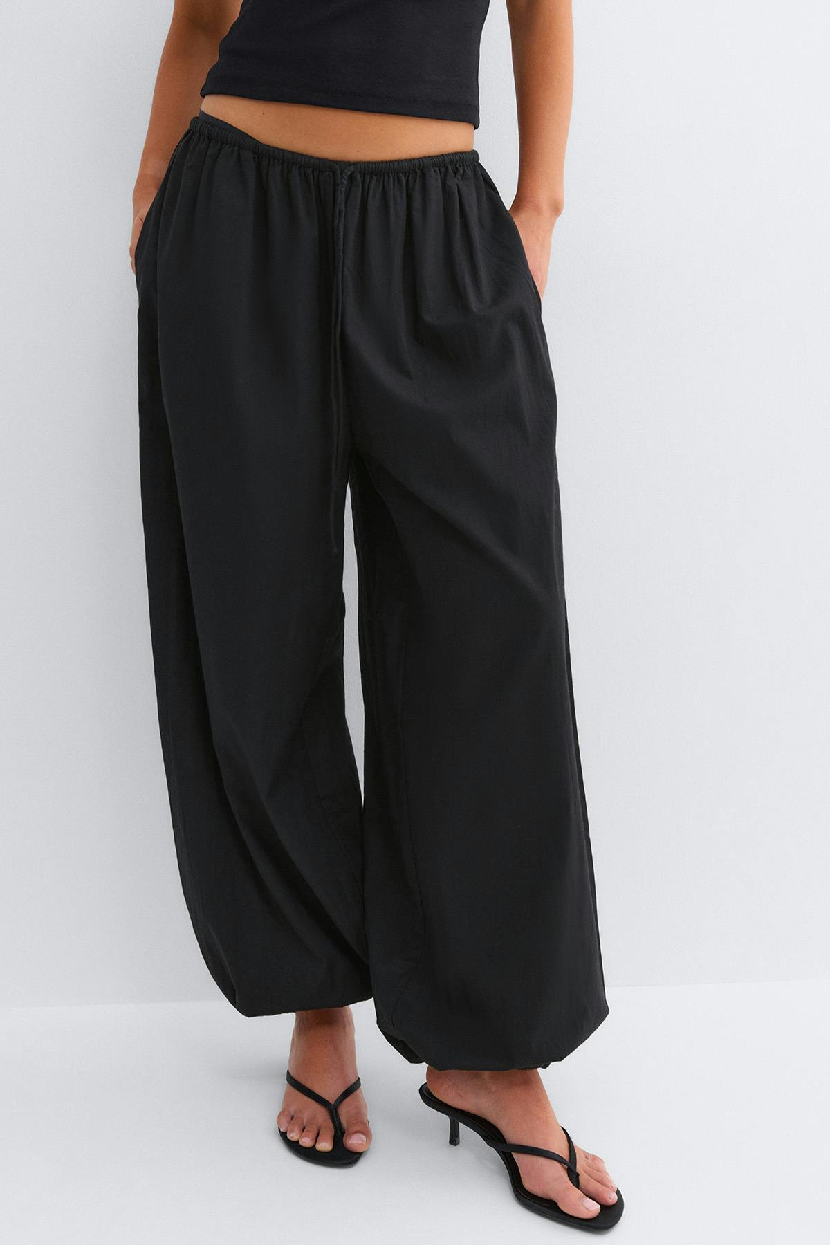Cotton balloon trousers