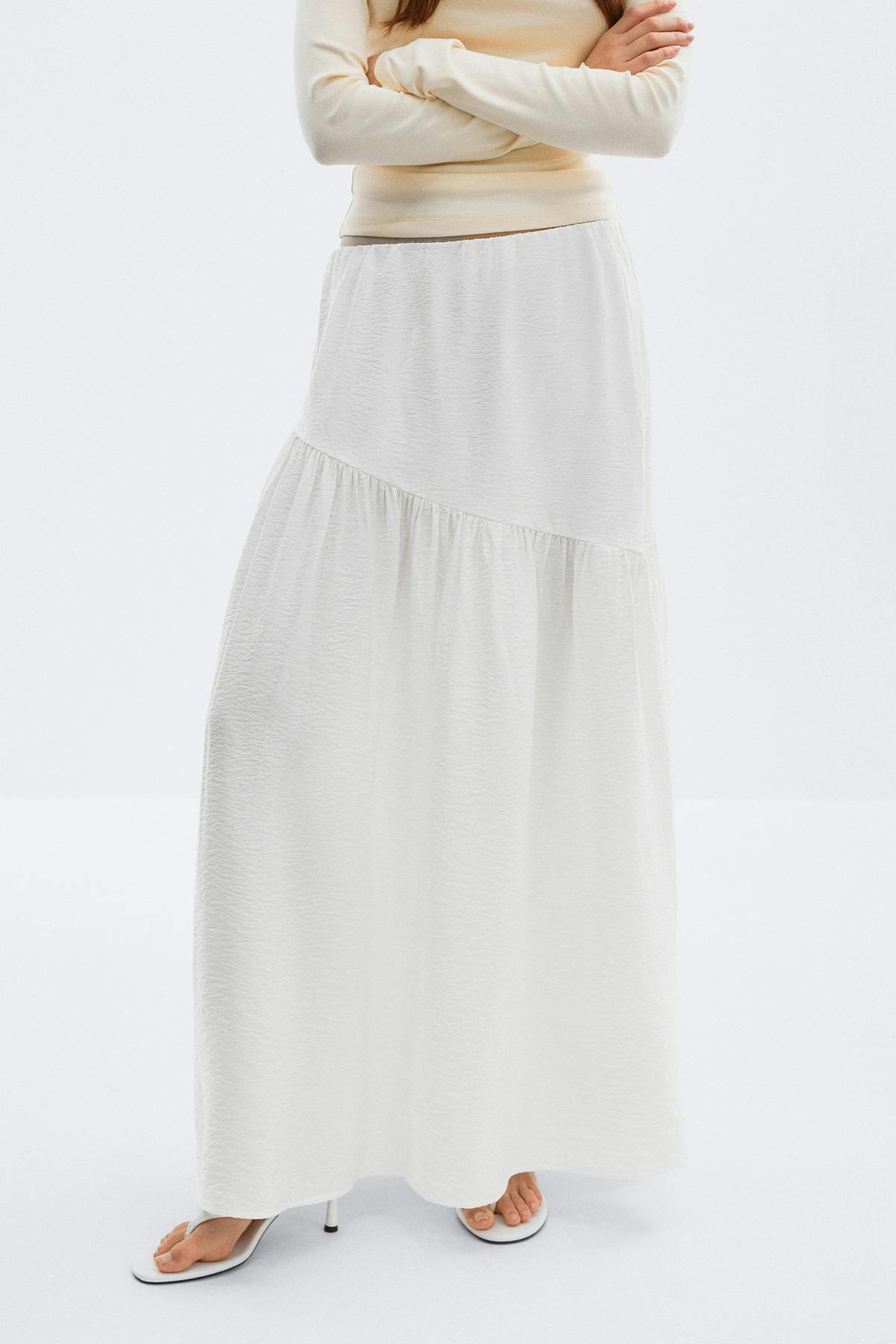 Dropped waist skirt