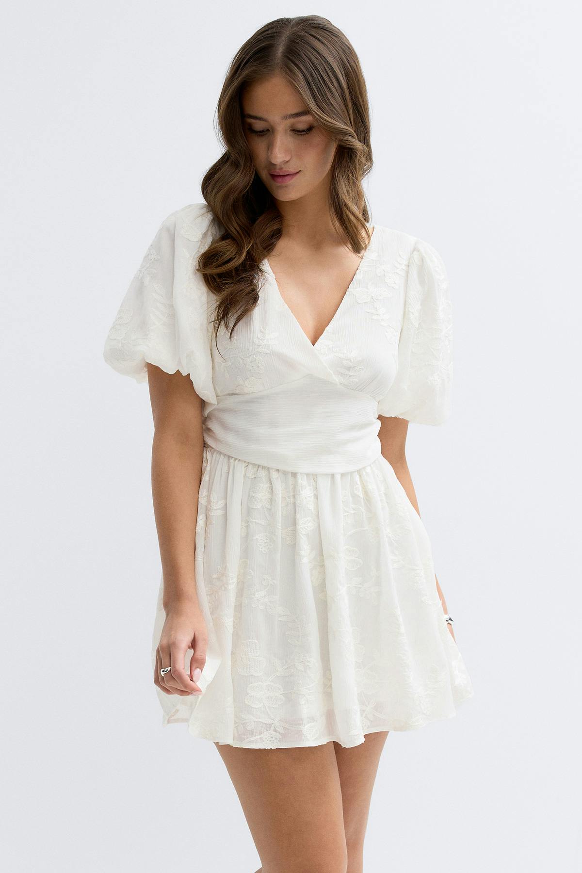 Embroidered mini dress