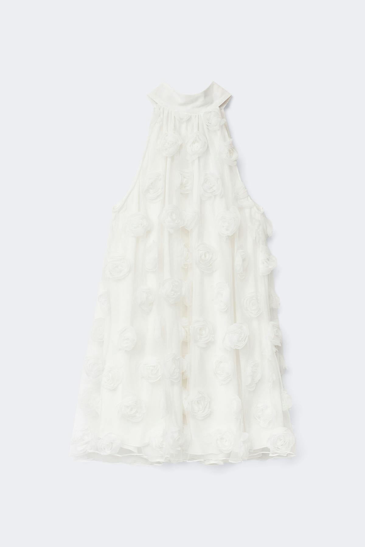 Wide halterneck mini dress