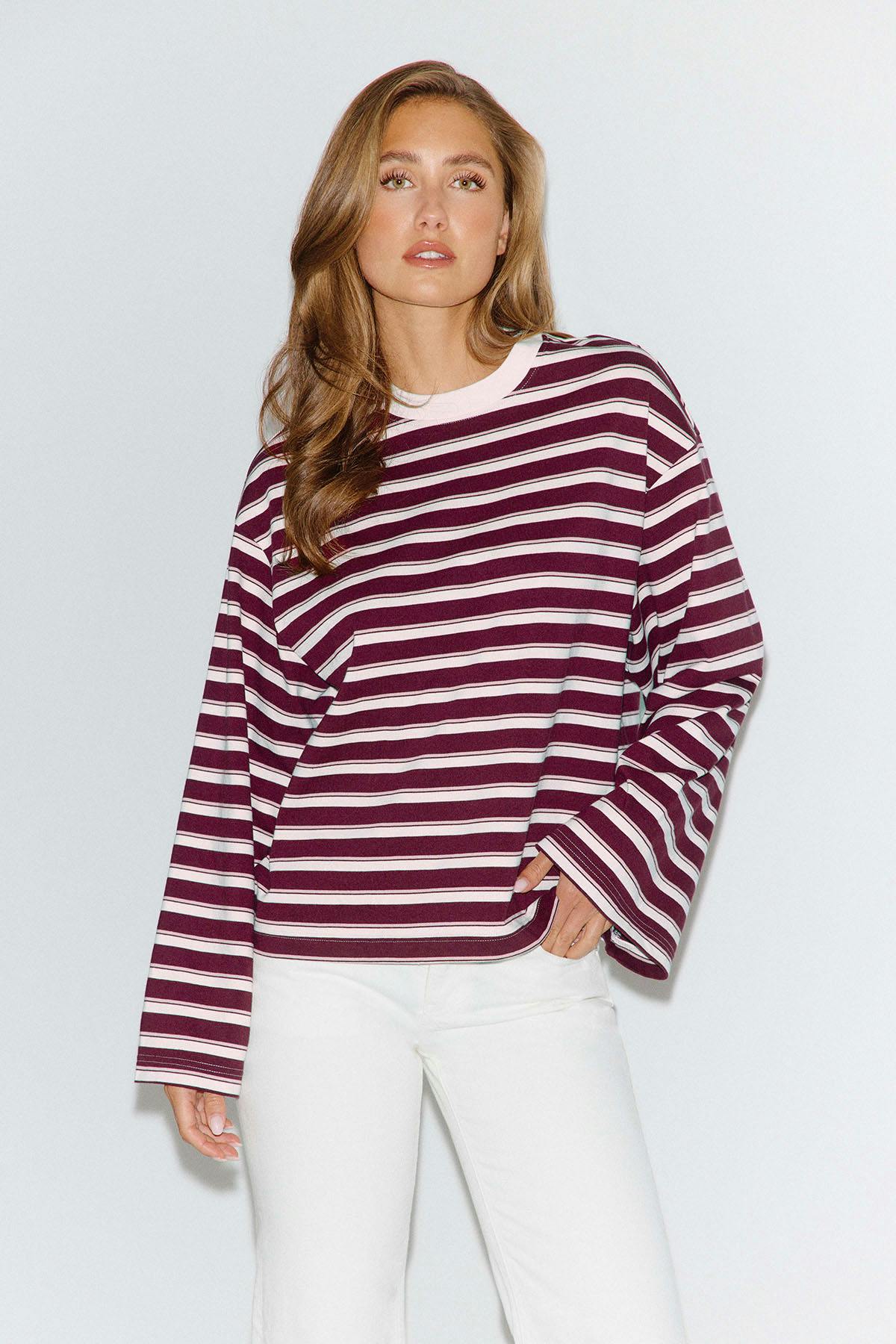 Stripe long sleeve tee