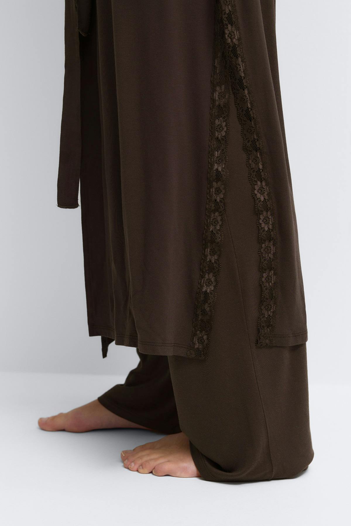 Soft lace loungewear robe