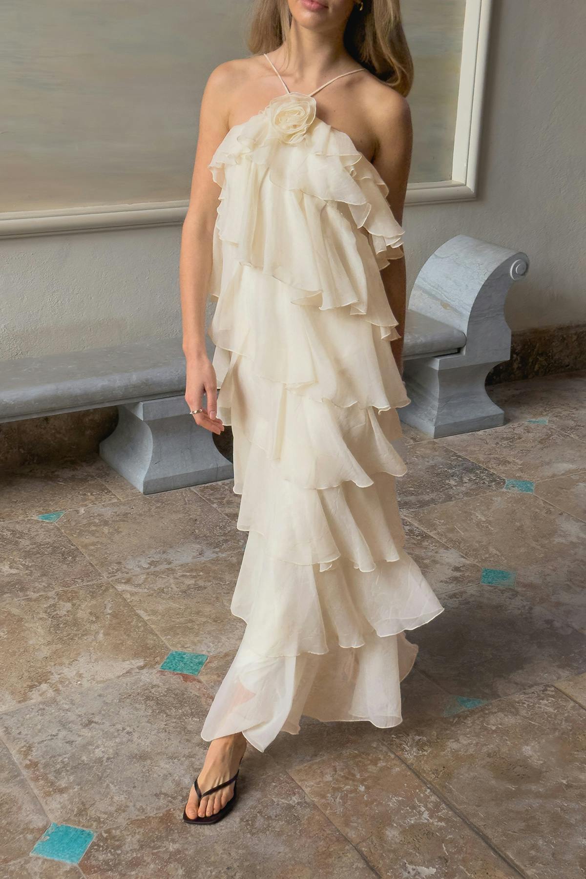 Frill maxi dress