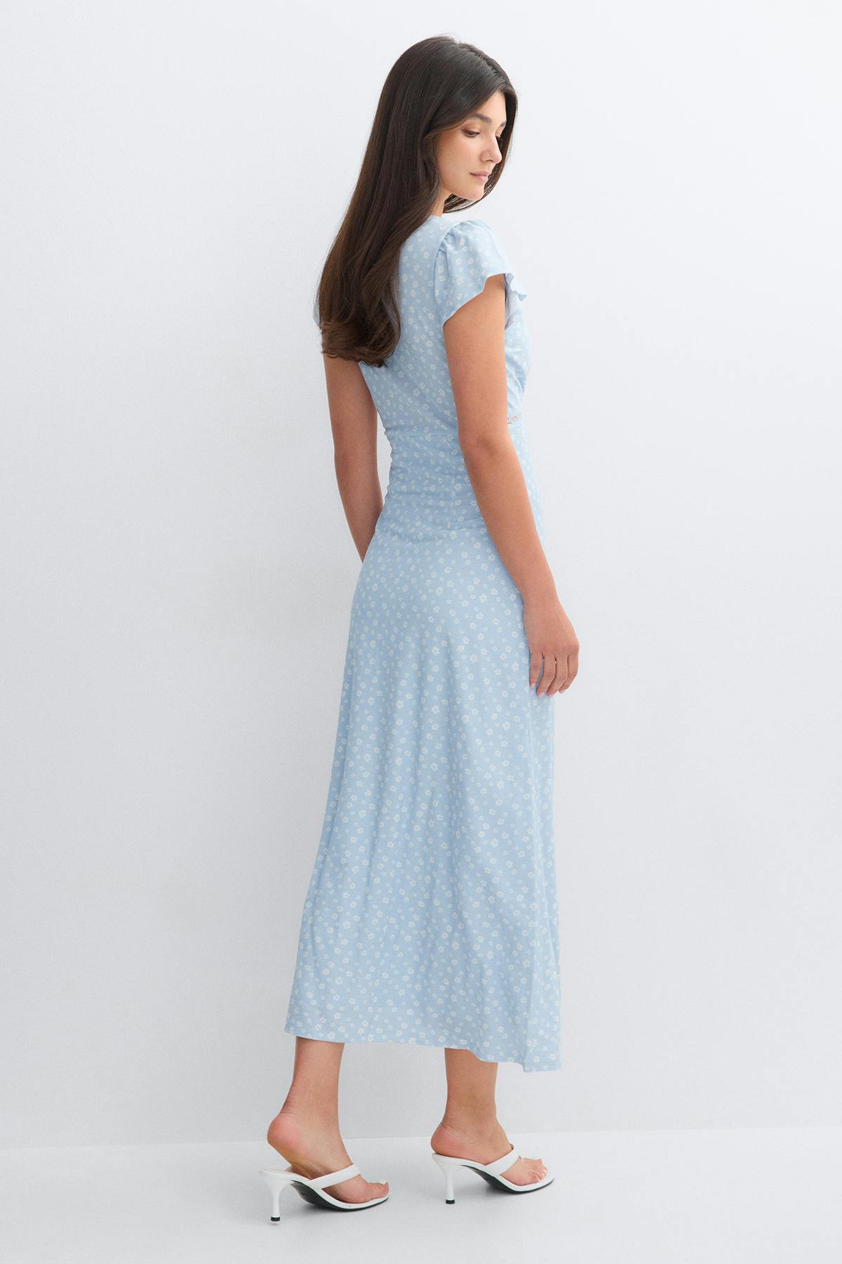Lace detail midi dress