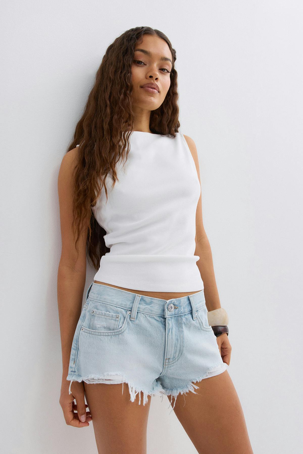 Glow low denim shorts