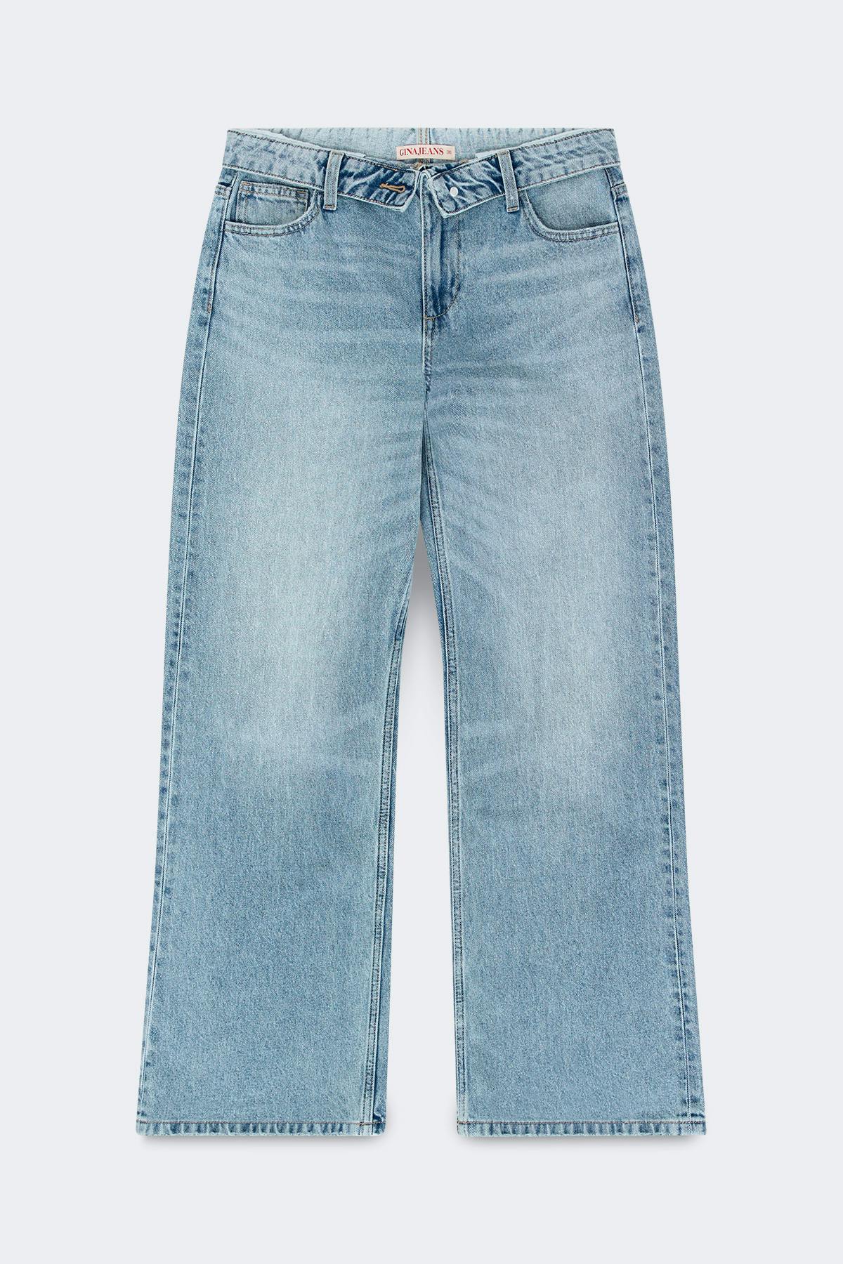 Waist flip wide jeans