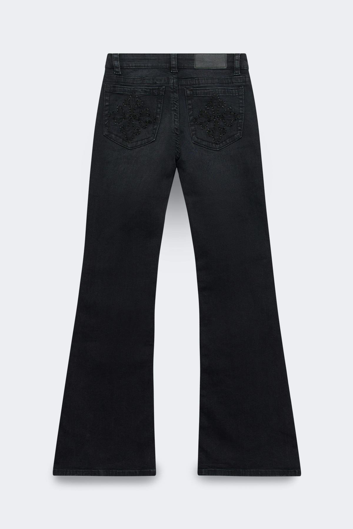 Glow rise flare petite jeans