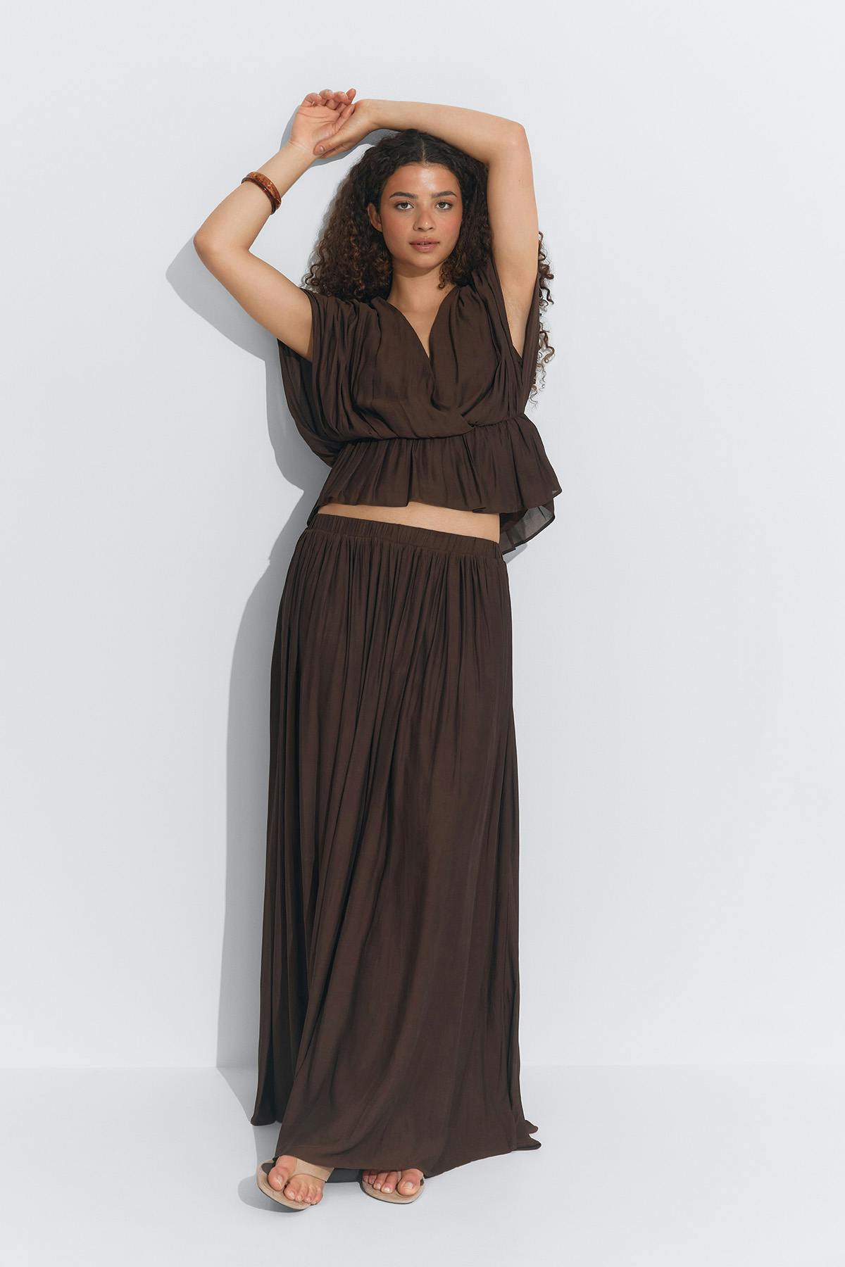 Wide maxi skirt
