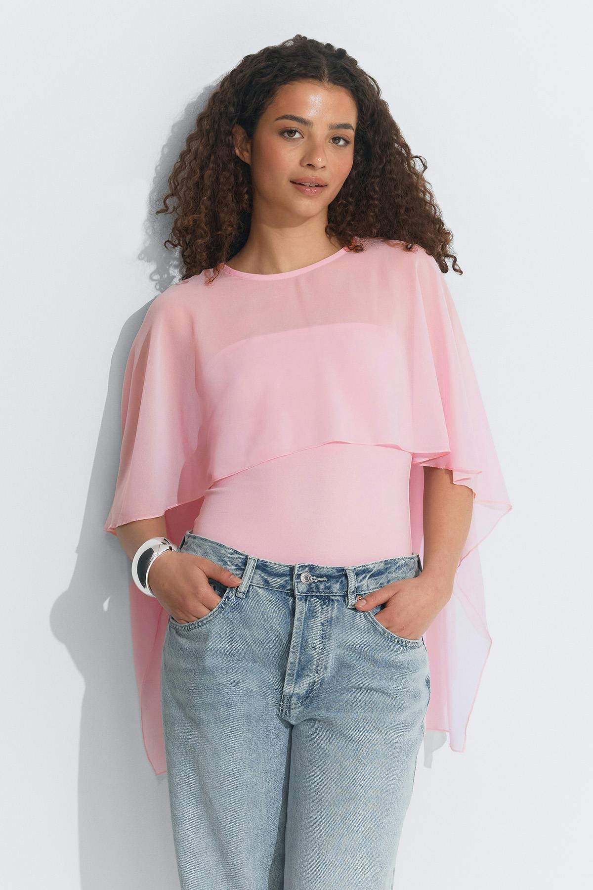 Chiffon cape top