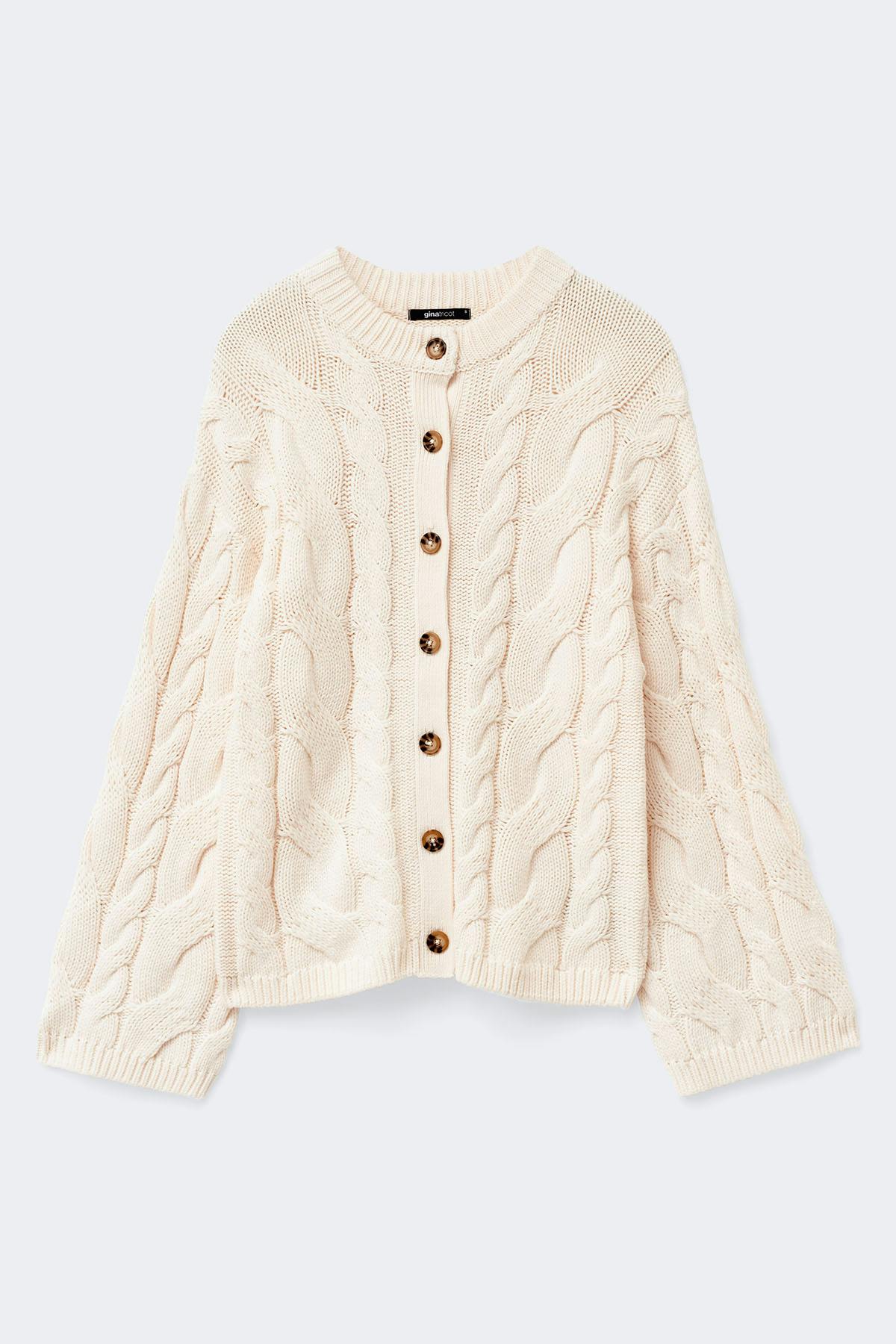 Chunky knitted cable cardigan