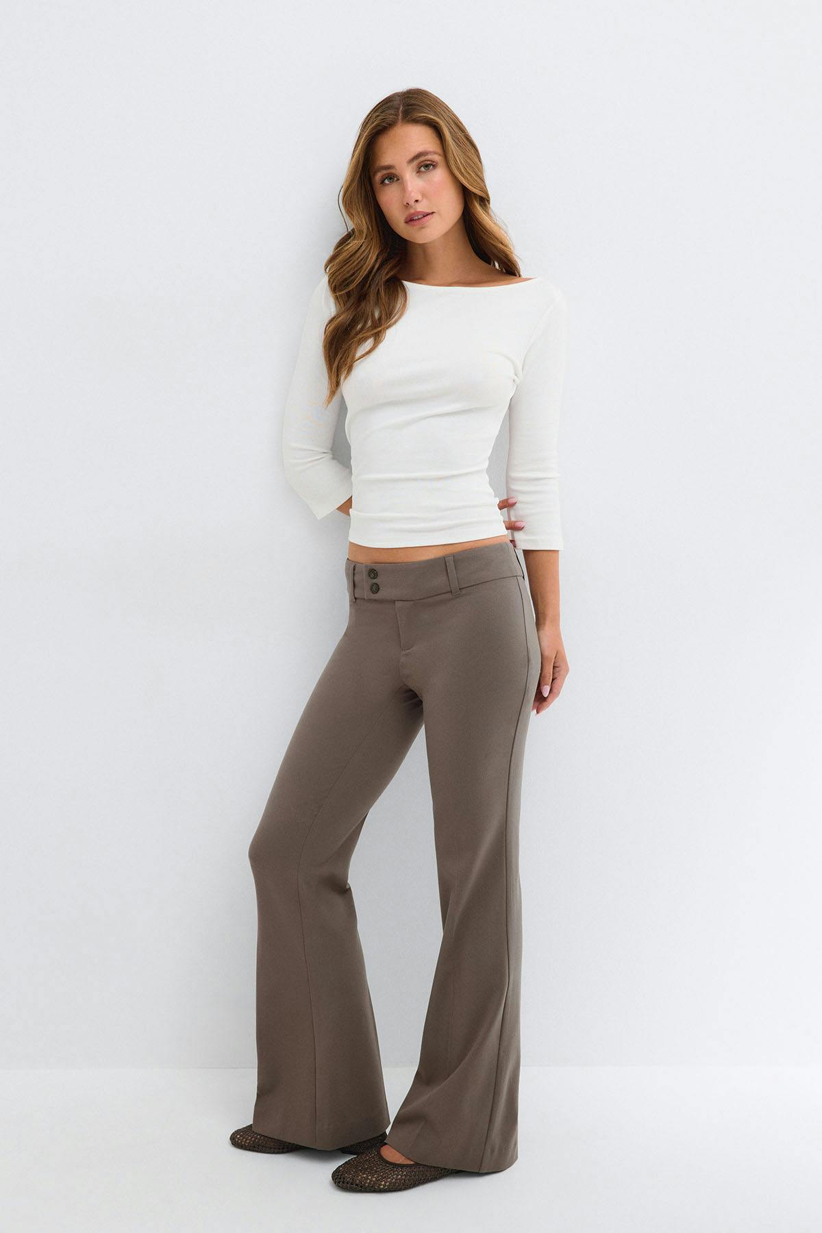Sassy low bootcut trousers