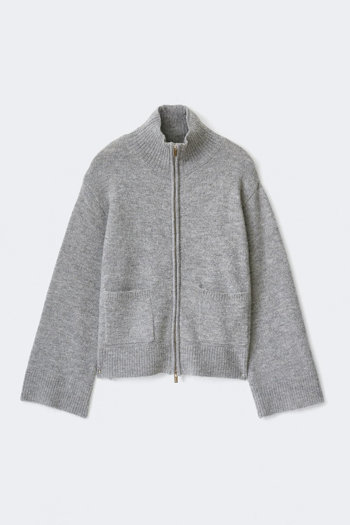 Double zip knitted cardigan