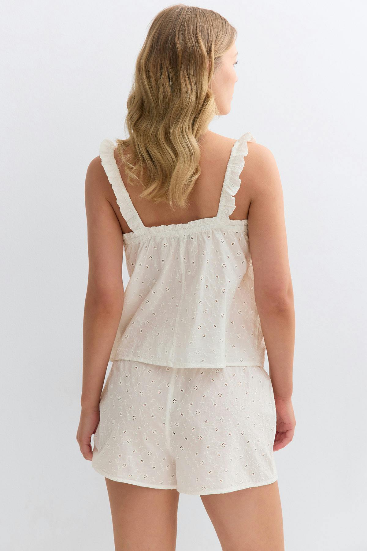 Broderie loungewear shorts