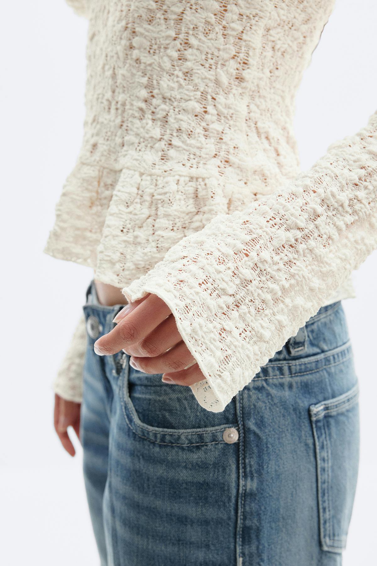 Lace v-neck top