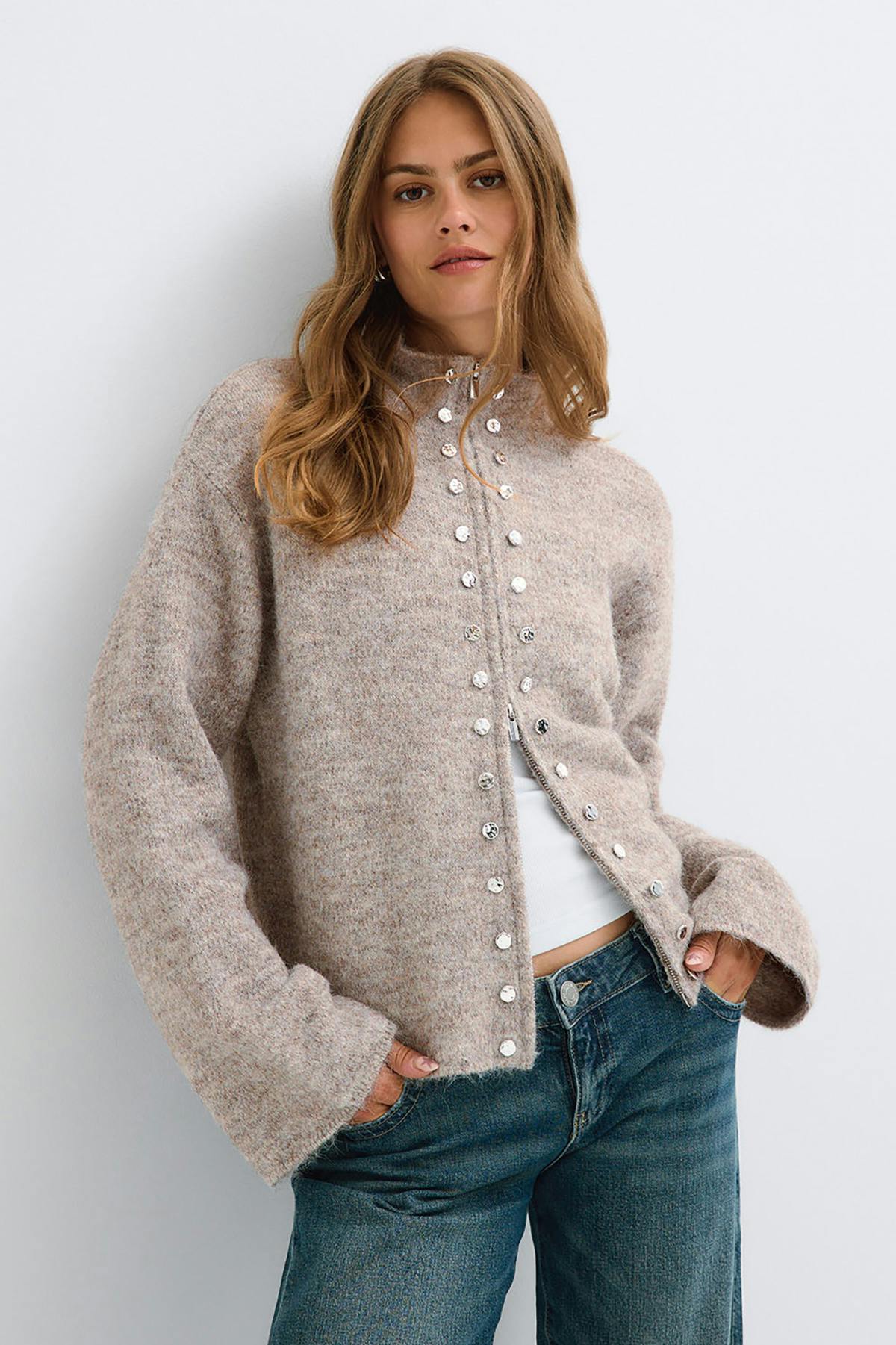 Knitted button cardigan