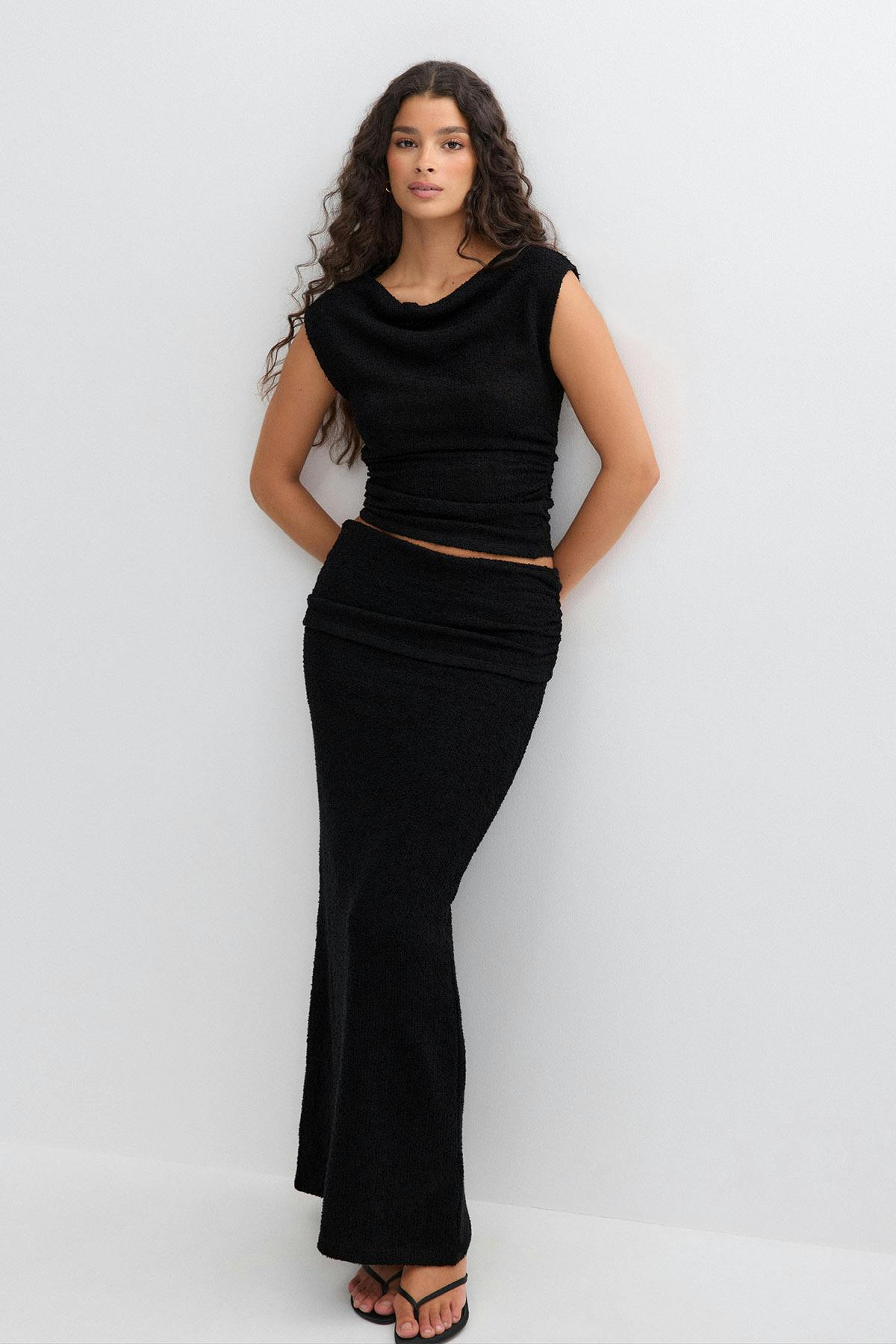 Boucle maxi skirt