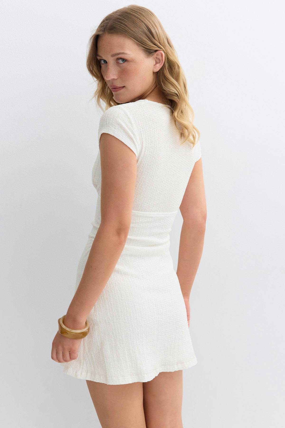 Textured mini dress