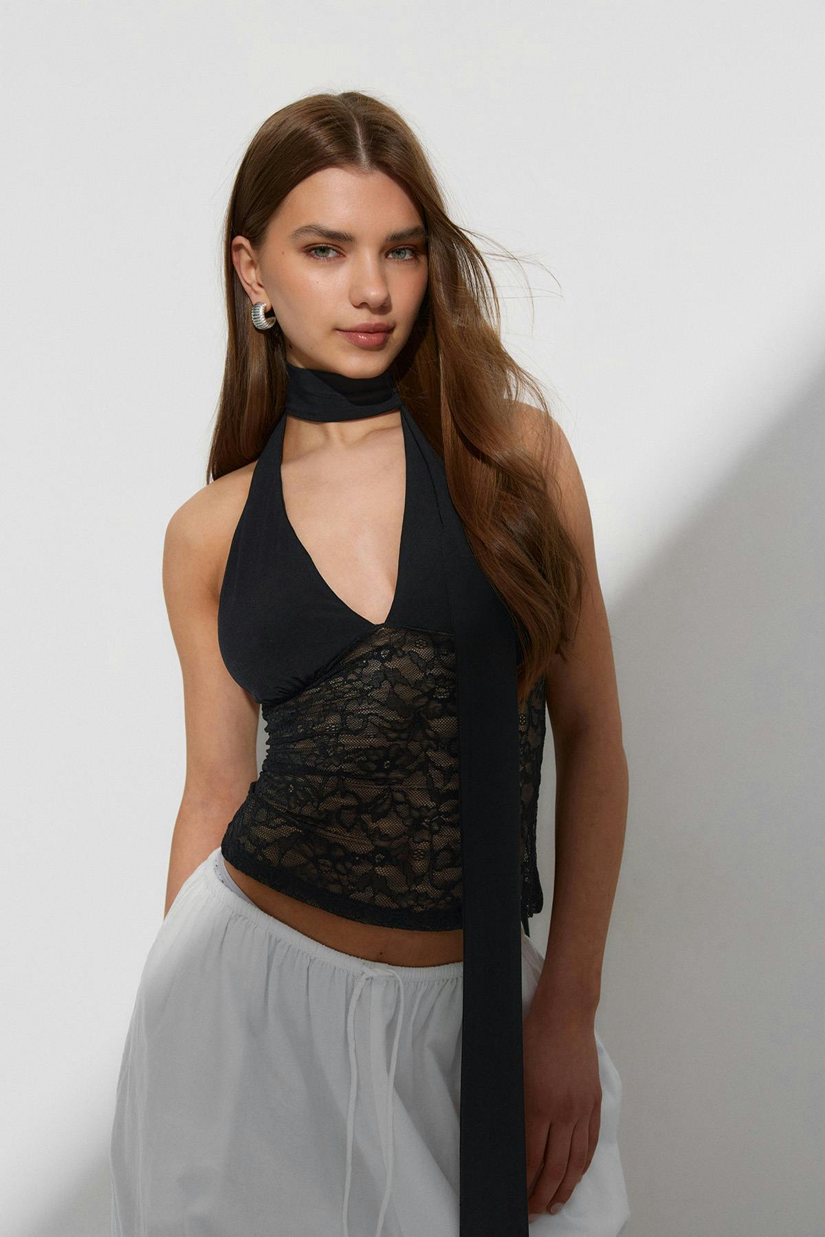 Scarf halterneck top