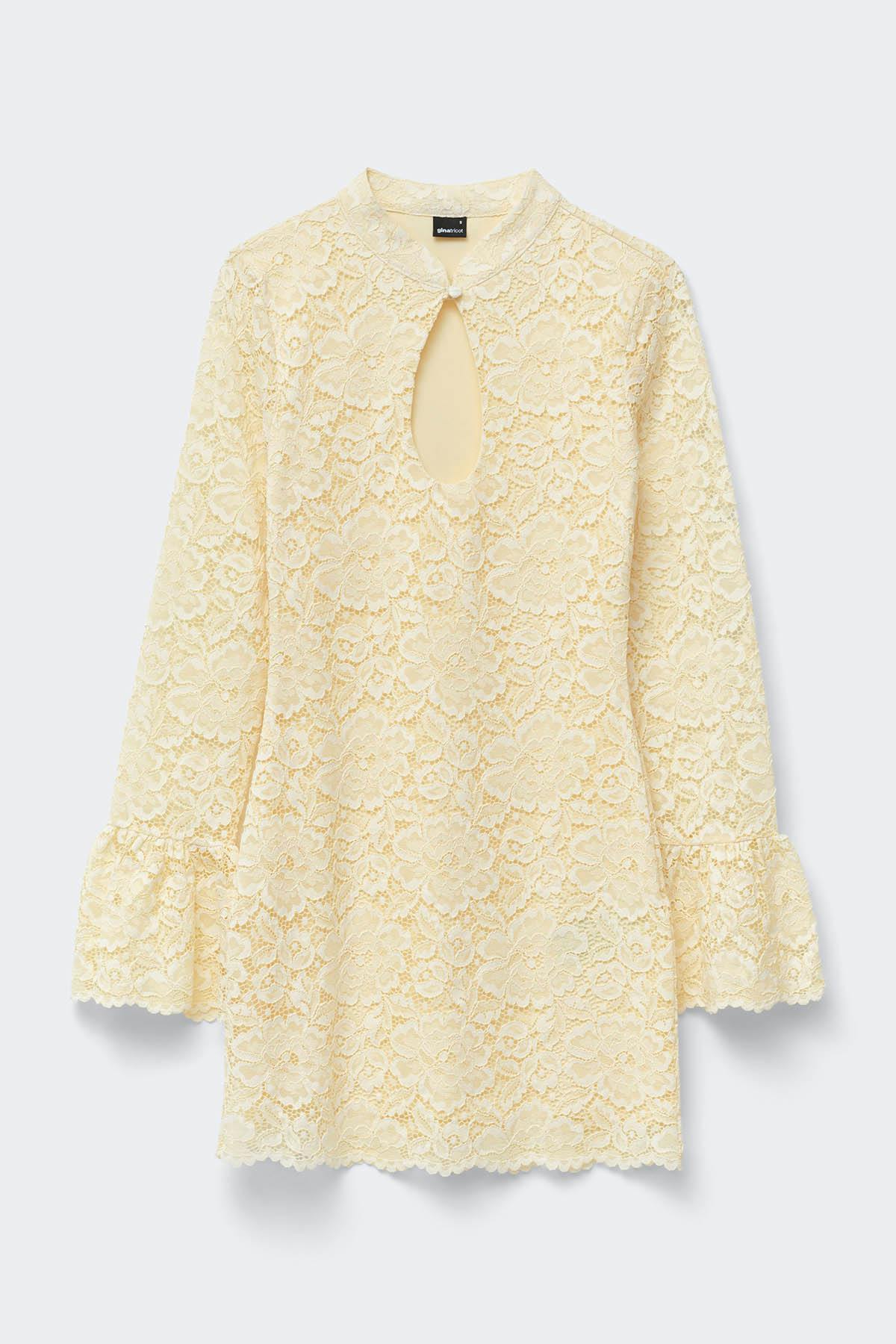 Lace keyhole mini dress