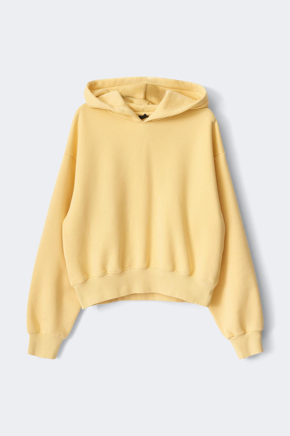Cropped embroidery hoodie