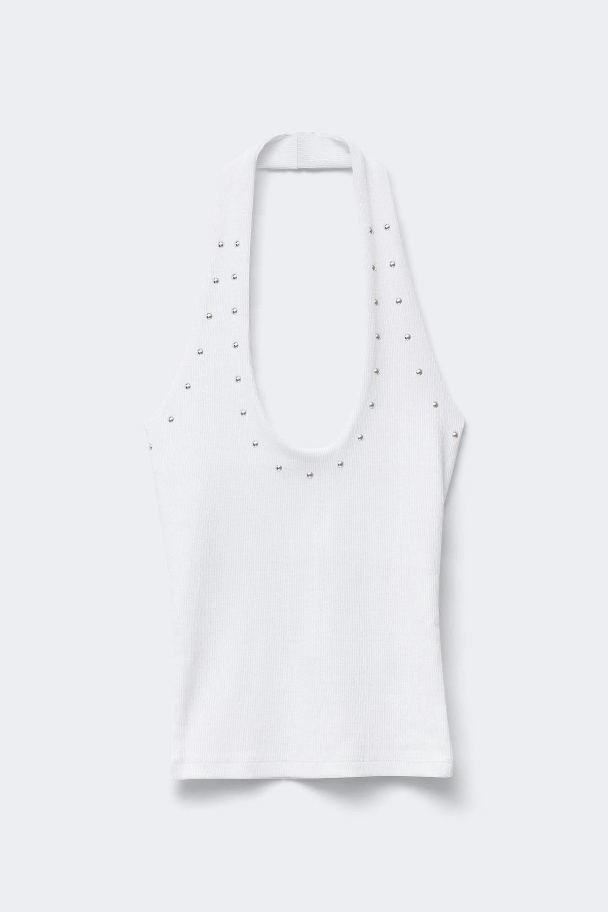 Studded halterneck top
